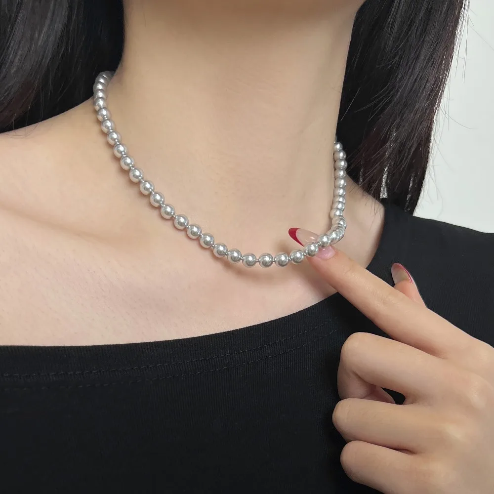 KAKODIY Elegance Fine Jewelry Necklace 925 Sterling Silver 6mm Round Pearl Necklace Daily Wear Jewelry Accessories for Women detail 4