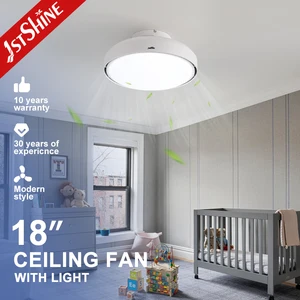 1stshine 18'' Flush Mount Bladeless Bedroom 30dB Library-Quiet Sleep Mode with White Noise Touch Control  Warm Night Ceiling Fan