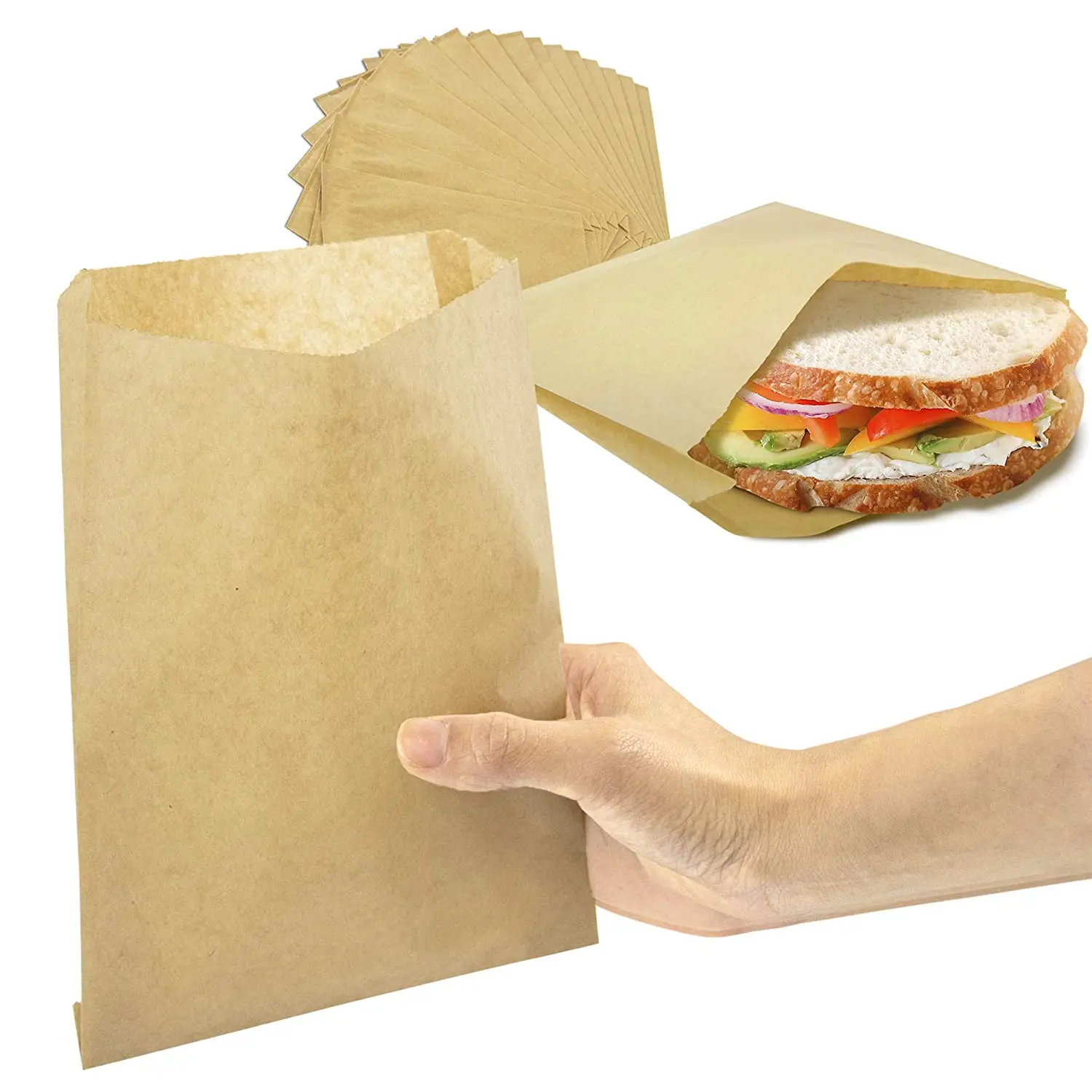 Grease Proof Kraft Sandwich Bags, 6 x 0.75 x 6.5 for $25.55 Online