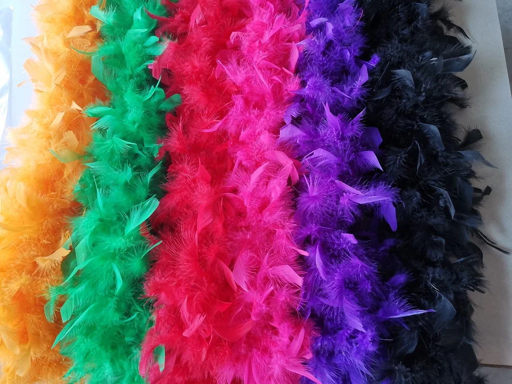 Wholesale Pink Turkey Ruff Boa Scarfs Party Costume Decorative Boas Chandelle Dyed Bulk 55cm