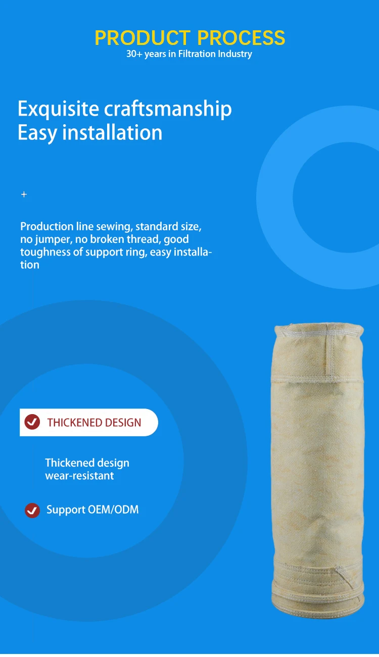 Tristar Customized Dust Filter Bag Industrial Glassfiber Needle Felt