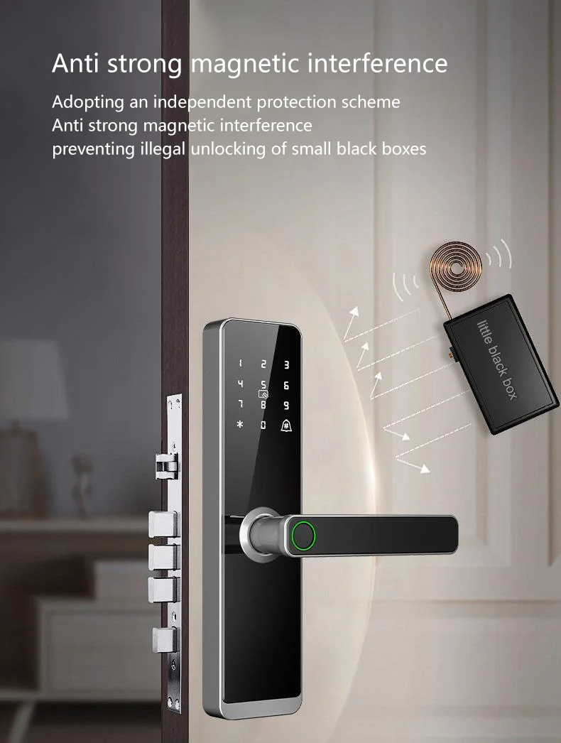 Glomarket Wholesale Factory Price Intelligent Fingerprint Handle Lock Keyless Digital Hotel Tuya App Smart Digital Door Lock