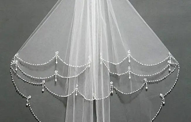 Simple Short Tulle Wedding Veils Two Layer With Comb White Ivory Bridal Veil For Bride For 3458