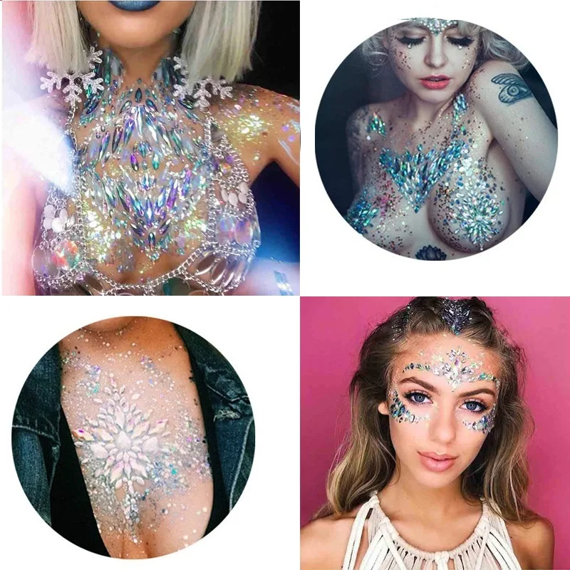 Rhinestone Body Jewelry Sticker Breast Jewels Tattoo Crystal Chest