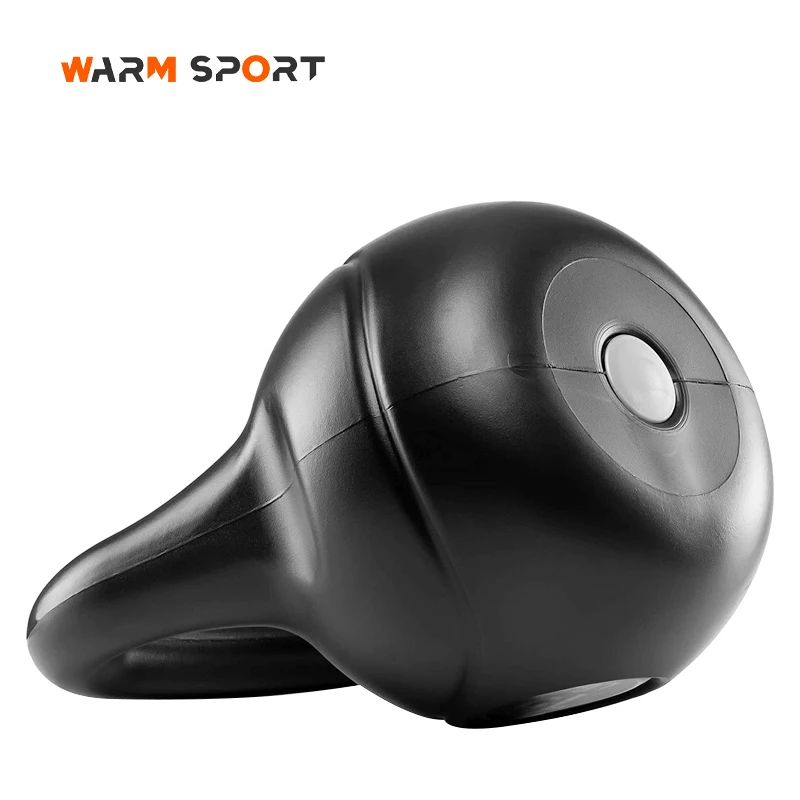 Factory Gym Strength Training Custom Different Weight 16KG 20KG 24KG LBS Black Sand Filled Plastic Cement Kettlebell