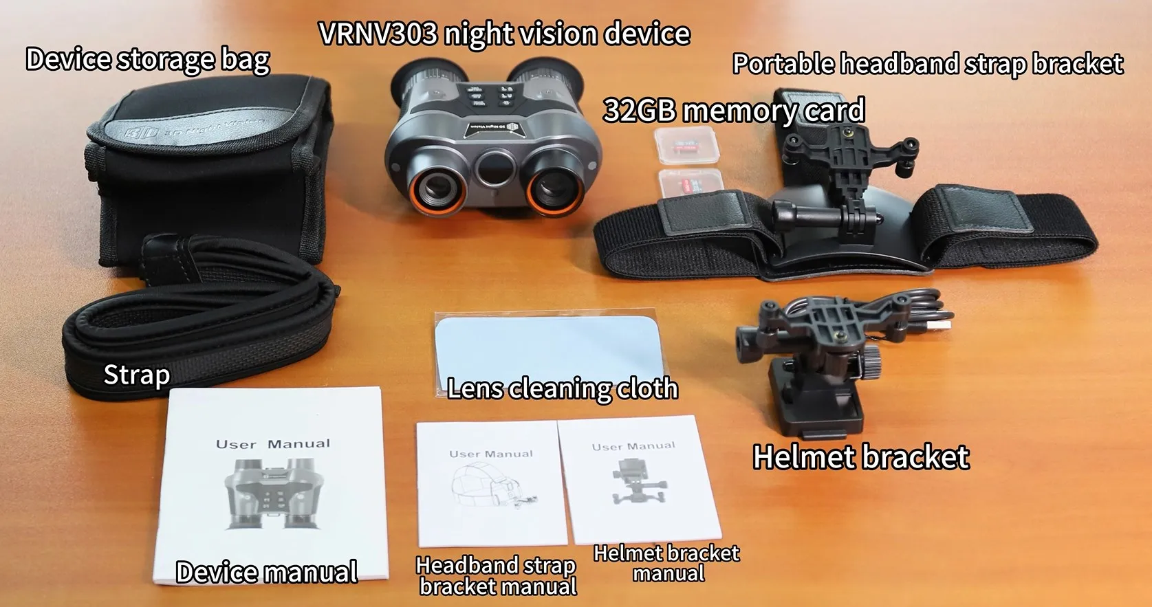 VR303 Kopfmontiertes, wiederaufladbares 4K UHD Video Foto 3D VR Infrarot-Nachtsichtbrille Kopfmontage-Fernglas für 1000 m Entfernung – Detail 16