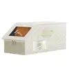 Caja para guardar sombreros con estampado de hormigas beige
