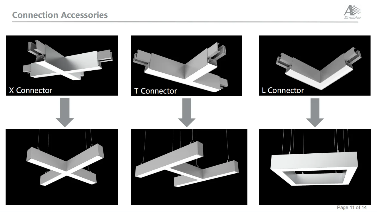 60*85mm Led Profile Up Indirect Down Direct Led Linear Suspended Light ...