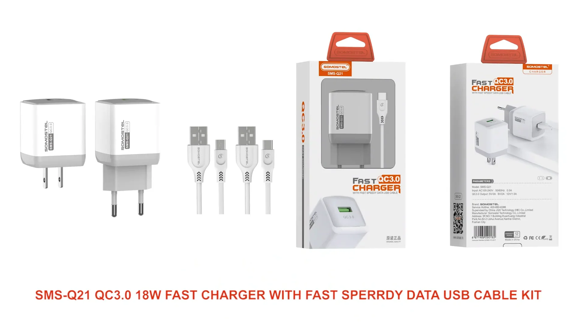 Somostel Factory 2023 New 18w Usb Charger Qc3.0 Fast Charging Wall ...
