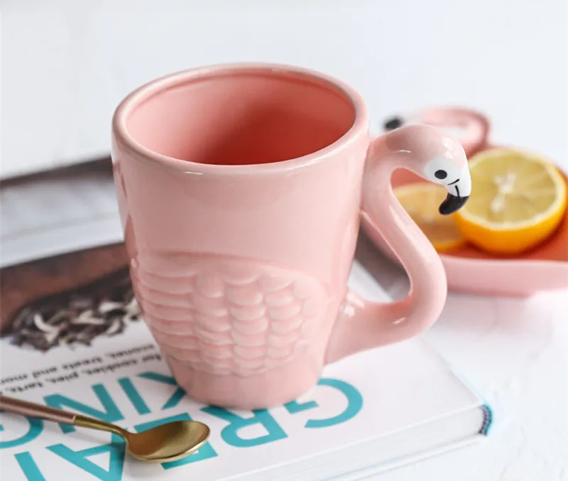 Flamingo Shape Ceramic Coffee Mug - Creative Vintage Drinkware for Cafs &  Business Gifts, Custom Logo Available