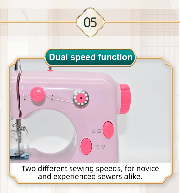 301 Mini Portable Electric Sewing Machine With Protection Function,Extension Table,Straight Line Sewing Machine for Home Use