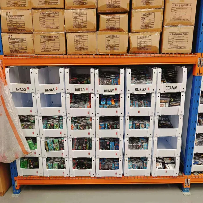 Free Samples Customized Corflut Foldable Stackable Plastic Storage Warehouse Picking Boxes & Bins Snap Folding Storage Box