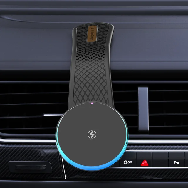 Innovative Mini portable Custom logo 360 degree Adjustable Magnetic Phone Holder  mobile phone wireless charger indoor or in car
