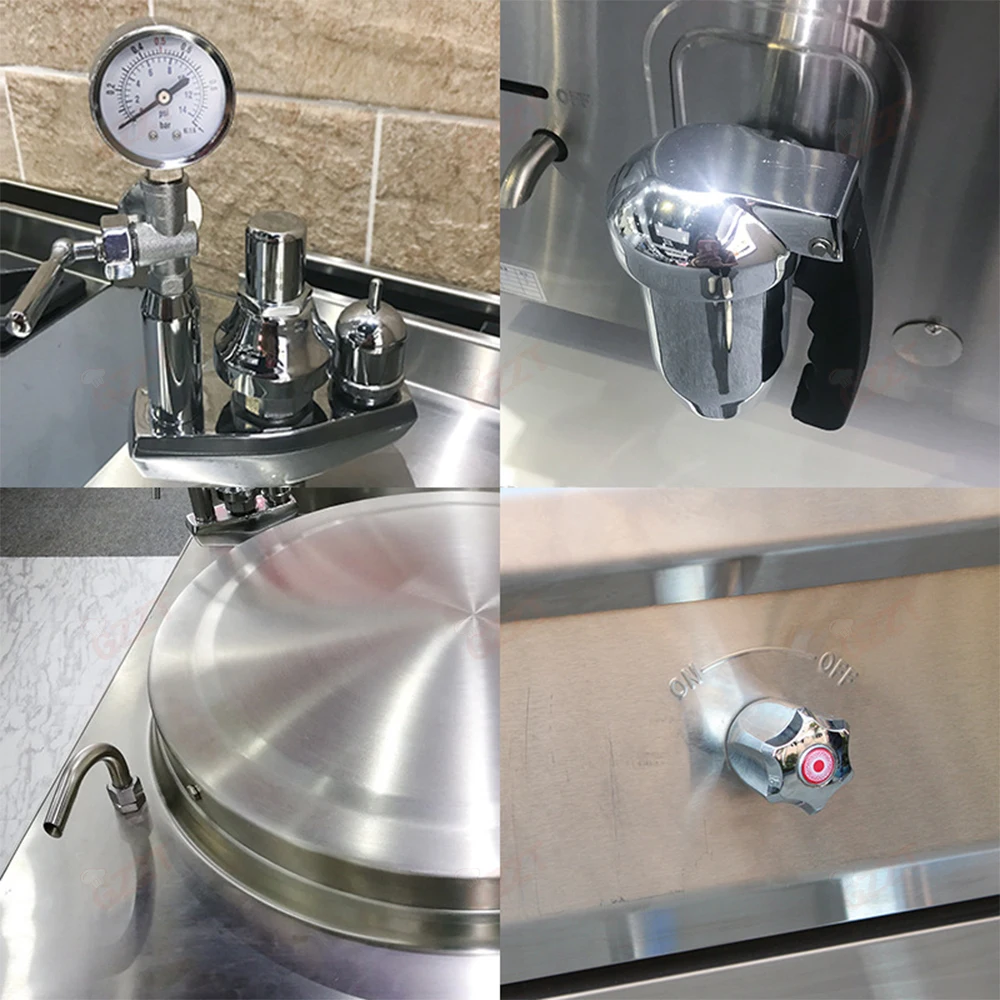 100L Stainless Steel Gas Soup Kettle With Tiered Boiling Pan Electric Jacketed Boiling Pan Commercial Cooking Equipment China