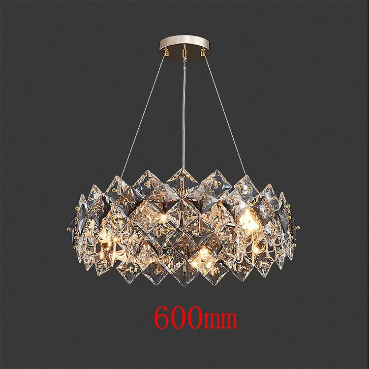 Роскошные круглые светодиодные подвесные светильники, Хрустальная современная домашняя люстра