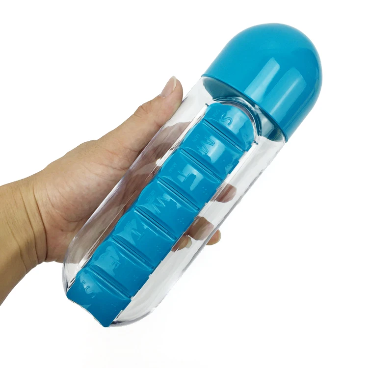 2-in-1 Pill Organizer and Water Bottle - Personalization Available