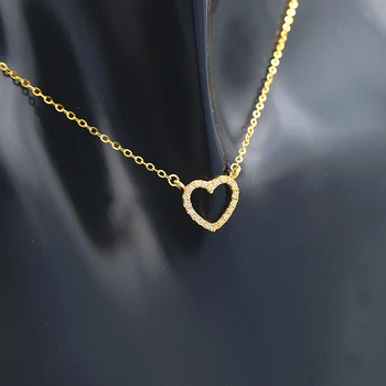 Luxury Pendant Heart Shape 18K Gold Necklace for Women's