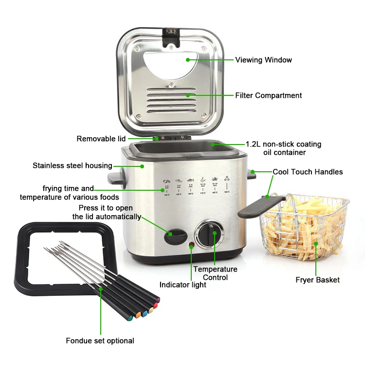 Buy Princess 182611 Deep fryer 840 W 6 fondue forks Stainless