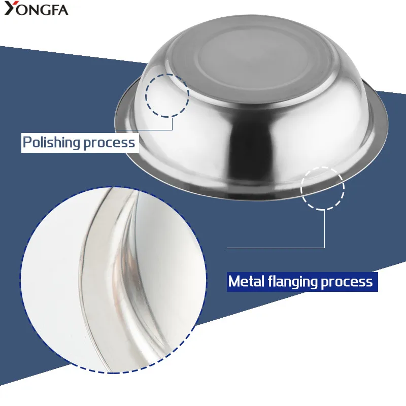 Eco Friendly Stainless Steel Bowl Set Rice Wash Basin Mixing Bowls Food Basin Soup Bowl for Food Preparation - Image 4