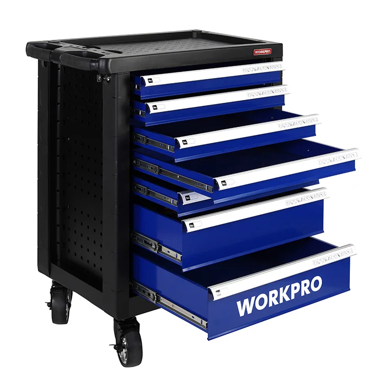 WORKPRO Premium 28” 2-Drawer Rolling Tool Cart, Heavy Duty Utility In