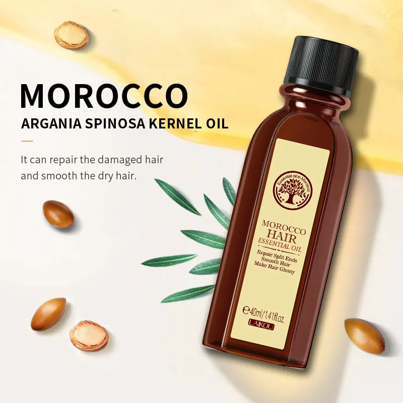Morocco Nut Infused Essential Oil for Human Hair Brightening and Smoothing Repair Moisturizing and Nourishing