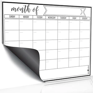 Monthly  Planner Whiteboard Set Art Deco Design Magnetic Dry Erase Calendar for Fridge Use Magnet Shape for Kids