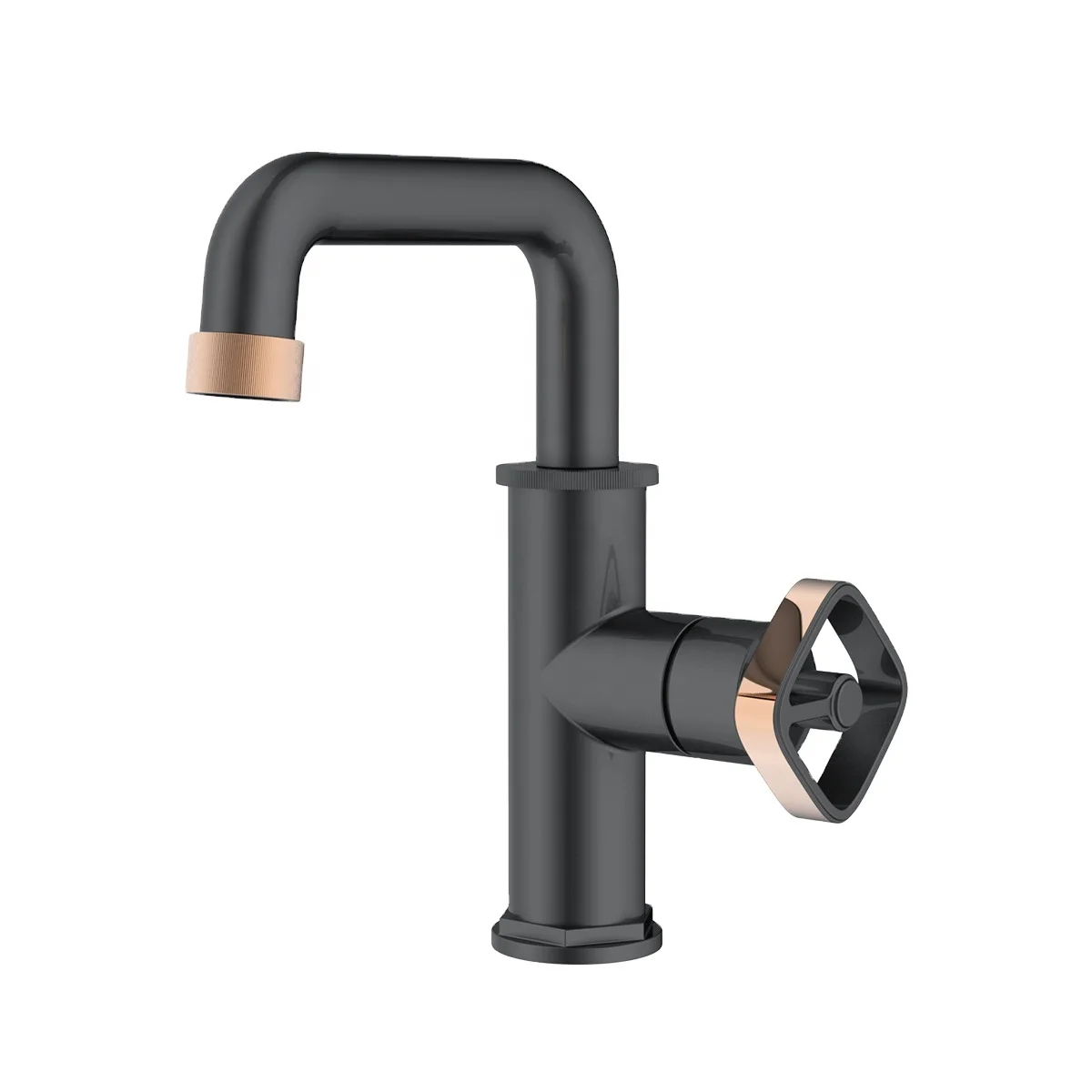 Modern Industrial Design Matt Black Bathroom Faucet Single Lever Basin Mixer