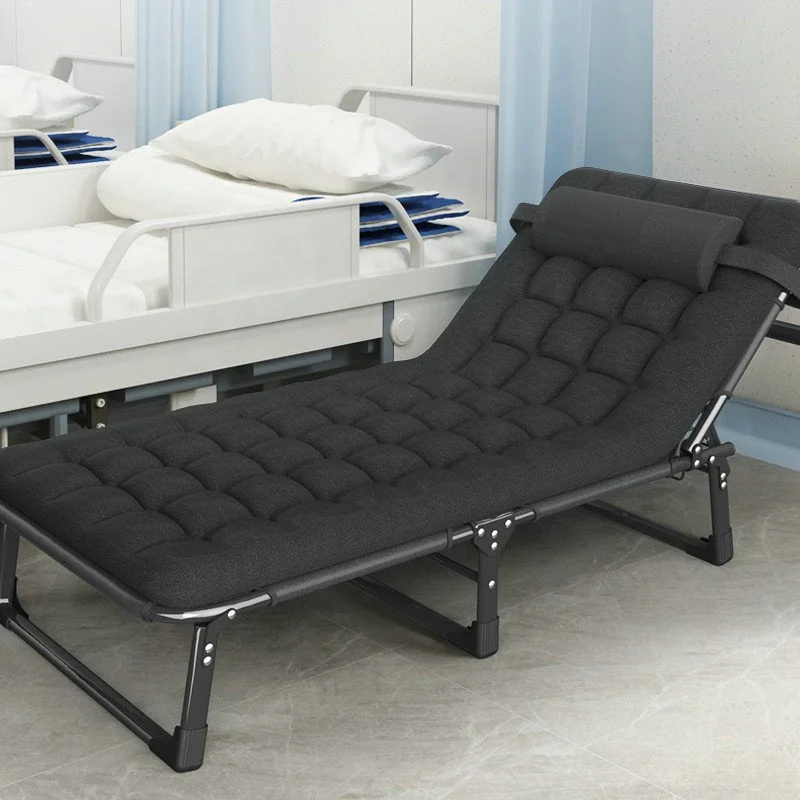 Outdoor and Indoor Portable Adjustable Multi Purpose Hospital Used Office  Iron Steel Folding Bed with Mattress