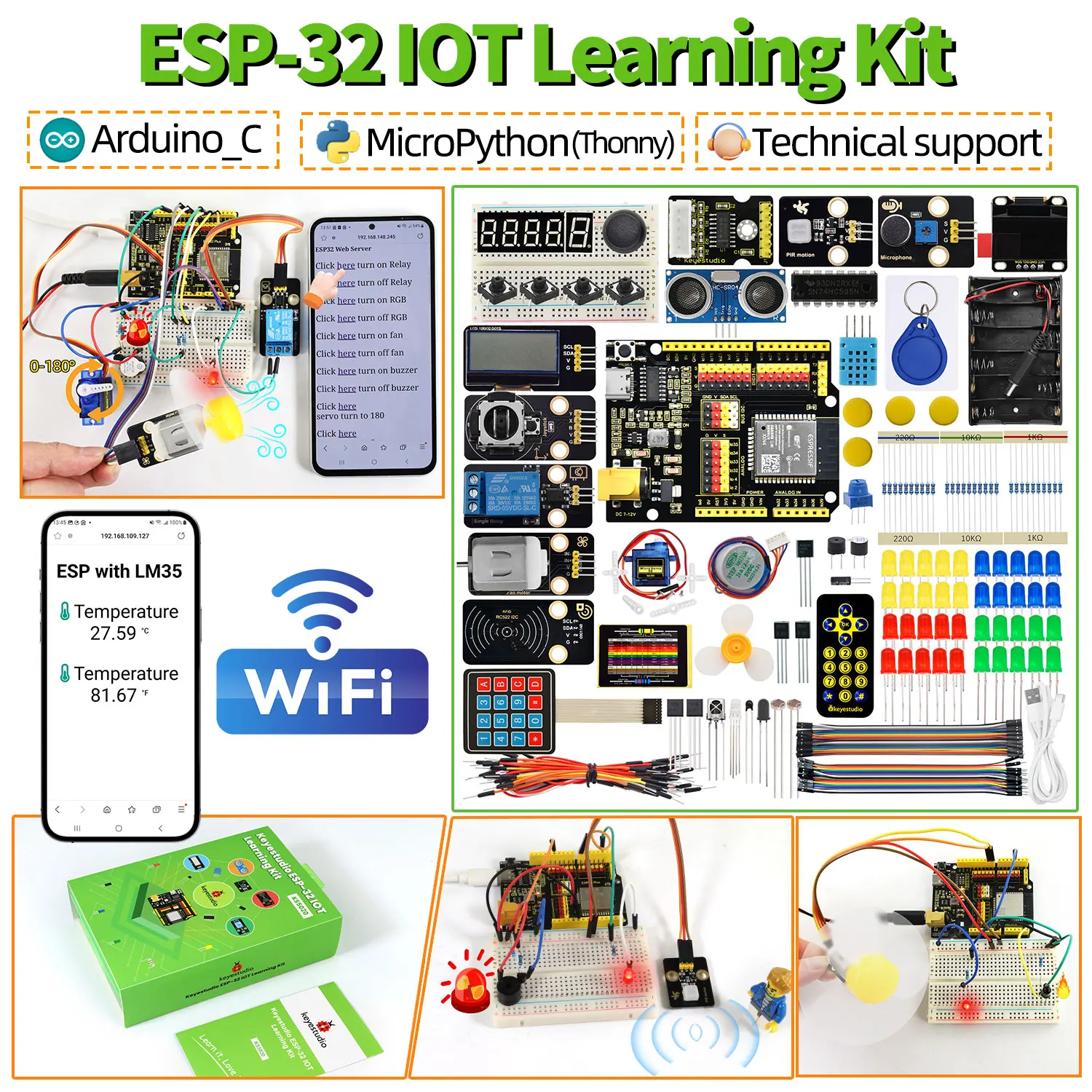 ESP-32 IOT Programming Learning Kit for Student Education