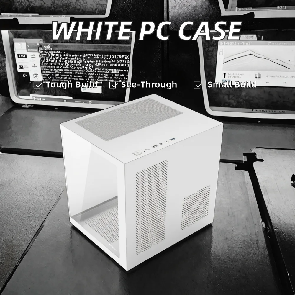 Custom Size White Micro ATX Vertical Mid Tower Aluminum Alloy Computer Case Side Panel W aperçu 2
