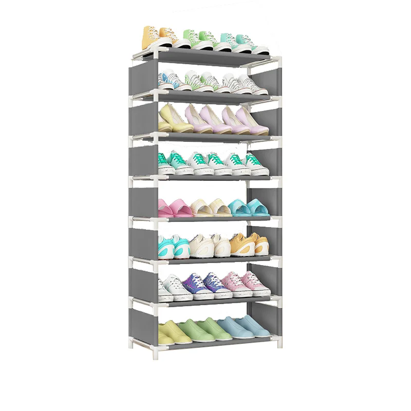 8 Tier Shoe Rack Stackable Storage Fabric Shoe Organizer Tower Shelf for Home 