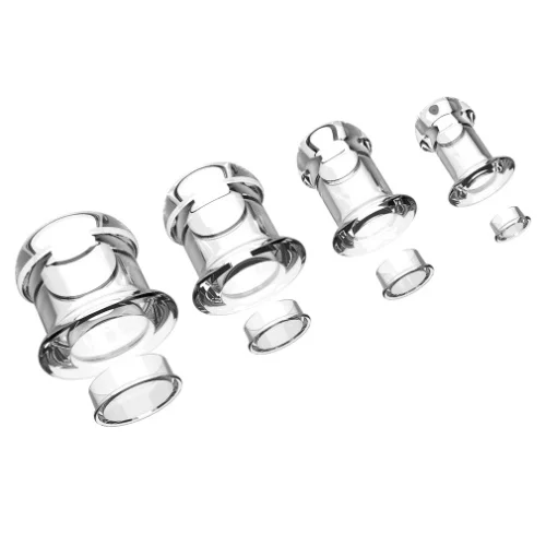Hollow Speculum Peeking Anal Beads Butt Plug with Stopper Expander Tunnel  Transparent Anus Dilation Adult Women Men Gay