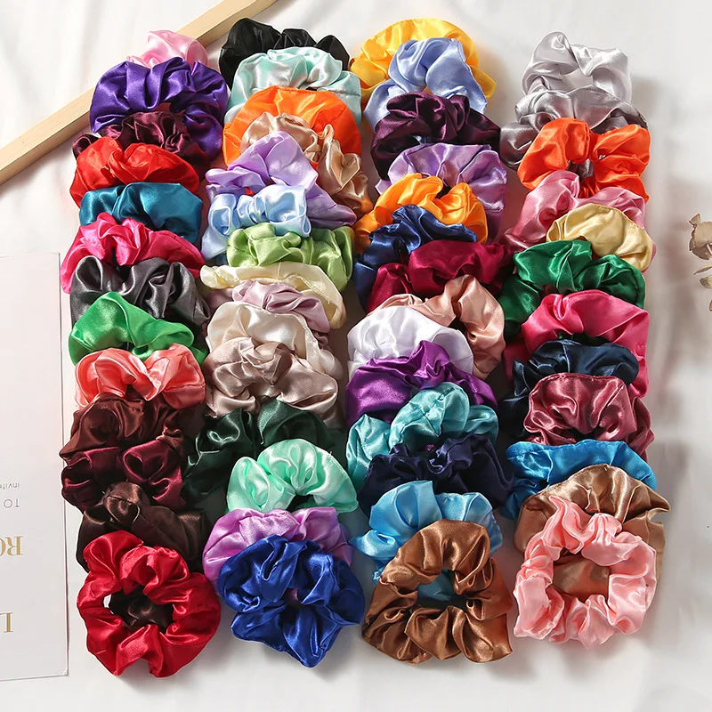 Alibaba.com: 9cm silk ponytail holder, solid color satin  display picture 1