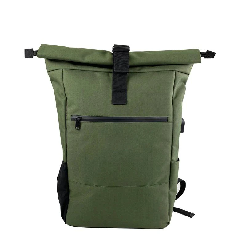 Custom Ecofriendly Rpet Man Travel Backpack Bag Roll Top Fashion