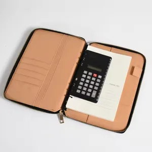 High Quality A5 Custom Notebook Multi-Functional 3 Ring Zipper Binder 100 Sheets Loose-leaf Cute PU Leather Proper Price