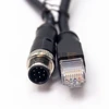 Câble M12 vers RJ45, fil de données réseau Ethernet industriel