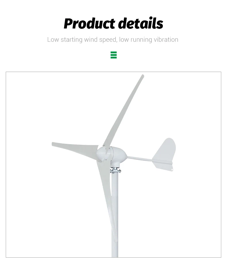 High Quality Horizontal Wind Turbine 500w 600w Wind Power Generator For
