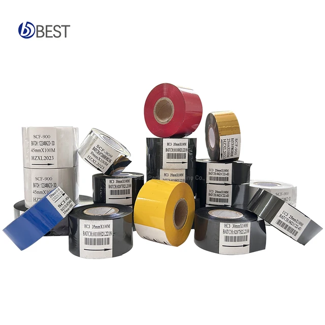 hot foil roll 35mm 100m 122m AT1 SCF900 LC1 Hot Stamping coding Foil for coding machine printer roll