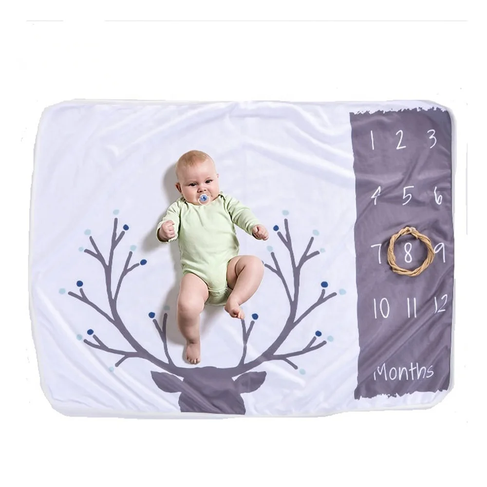 En Gros Personnalise 100 Polyester Polaire Bord De Reliure Un Cote Imprime Mensuel Jalon Couverture De Bebe Buy Une Face Imprimee Couverture De Jalon Jalon Couverture De Bebe Couverture Mensuelle D Etape Product On