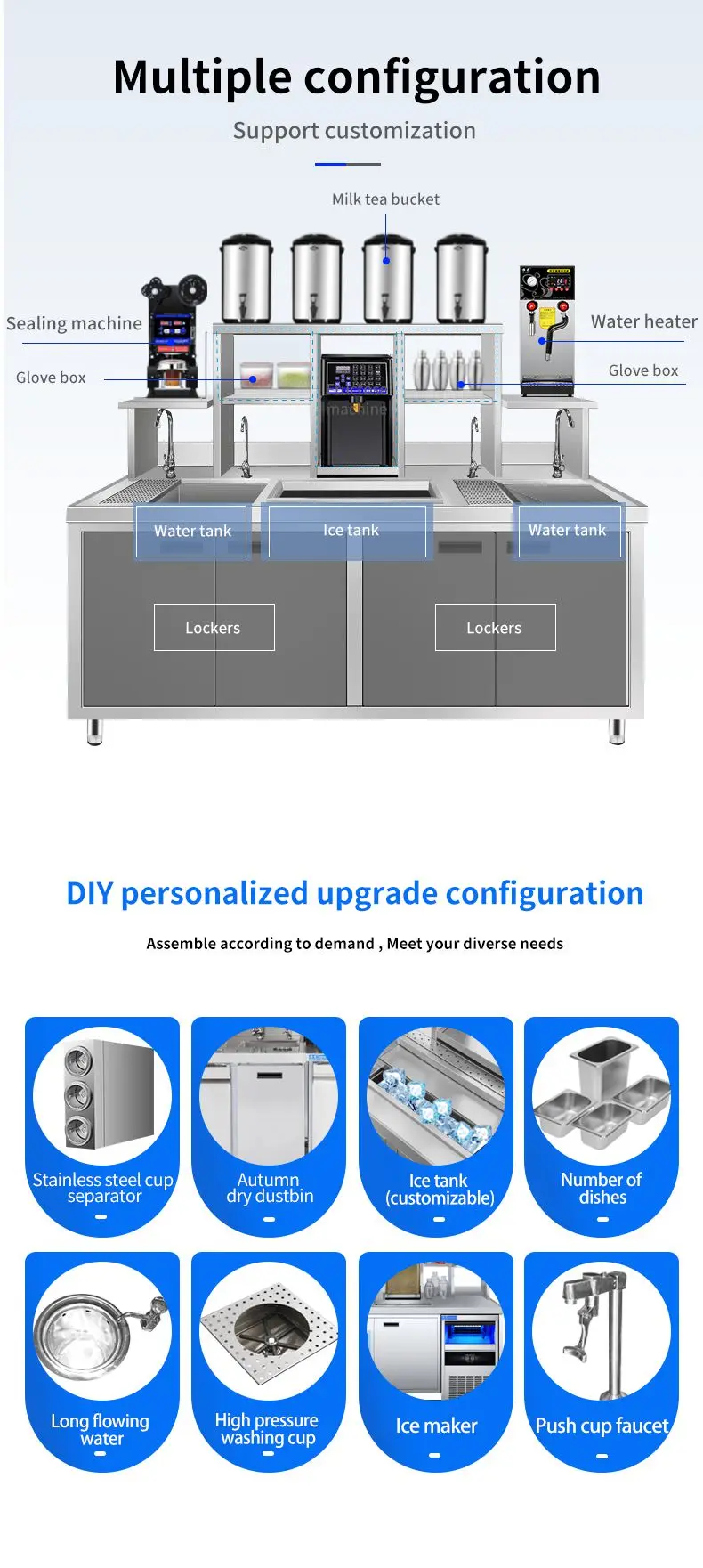 In Stock Bubble Tea Working Counter - Multifunctional & Durable