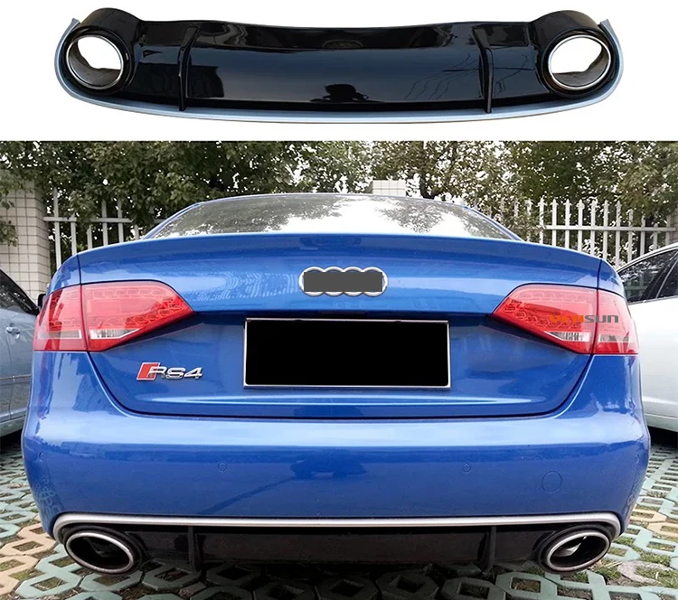 RS4 B8 Rear Diffuser for Audi A4 Normal Rear Bumper Diffuser 2008 2010 2012