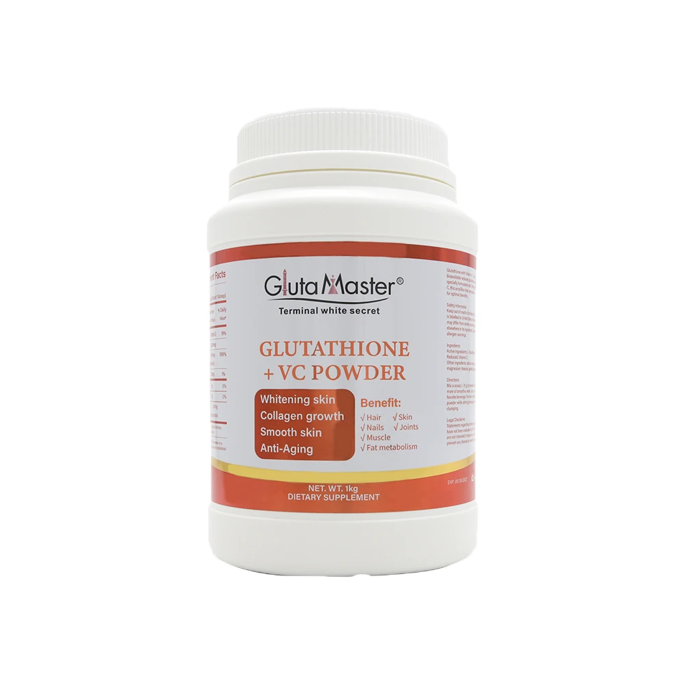 gluta master glutathione Gluta Master 1KG Glutathione & Vitamine C Powder Whitening Skin Smooth Skin  100% Natural Taste Good Isolate Protein Powder