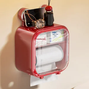 Modern Style Wall-Mounted Toilet Tissue Dispenser Bathroom Tissue Box Facial Towel Storage Organizer