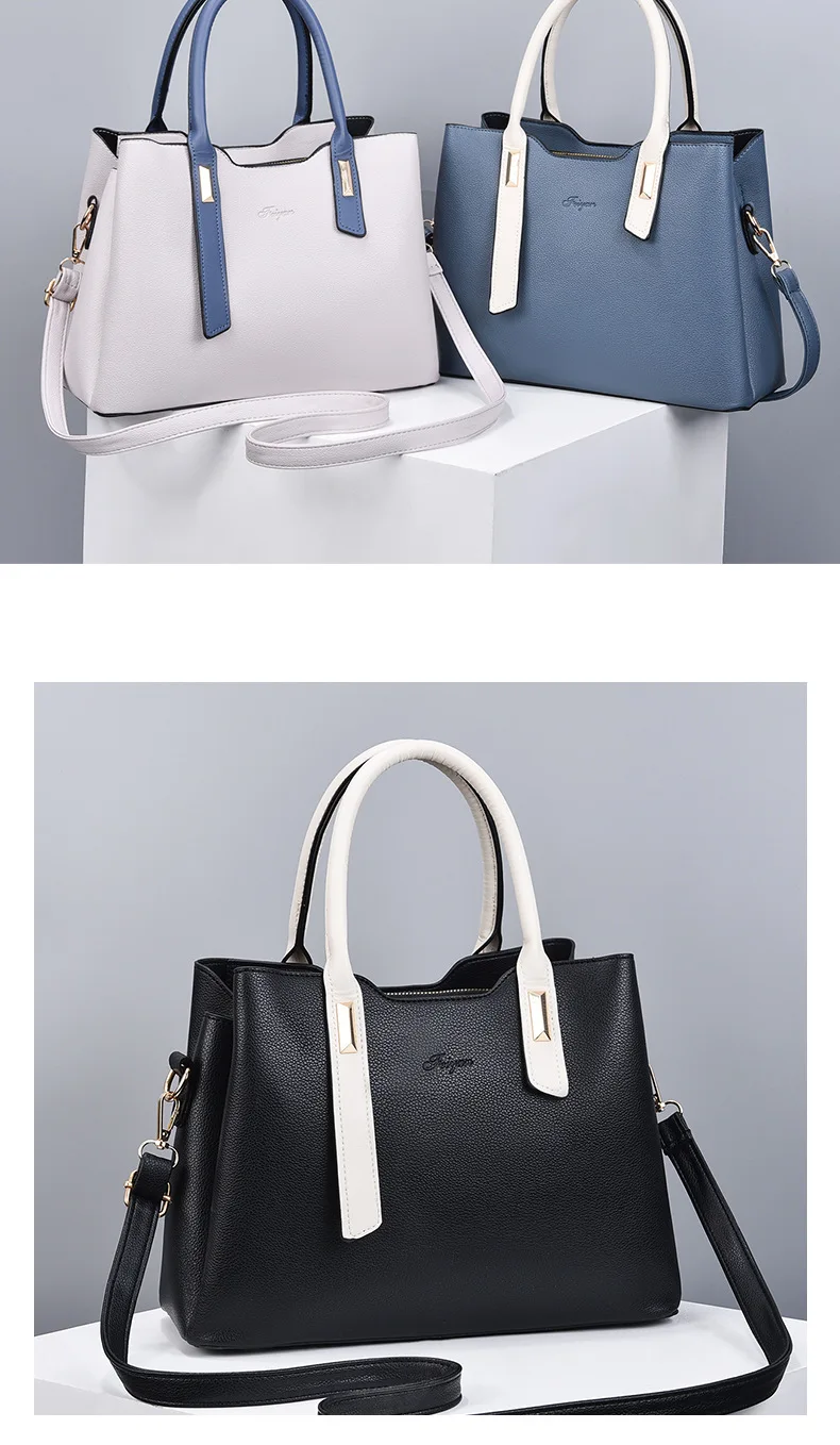 New Style Casual Women's Bags Soft Leather Ladies Handbags Multi Layer Large-capacity Single-shoulder Bag Hand Bags