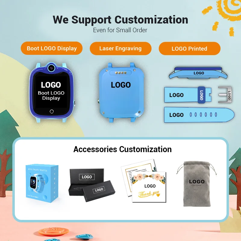 4G Kids Smart Watch with GPS Tracker SIM Card Video Call Waterproof LT46 Children Wearable Device Smart Watch for Boys Girls