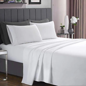 Premium Brushed Microfiber Sheet Set Deep Pockets 4 Pieces Bed Sheet Set