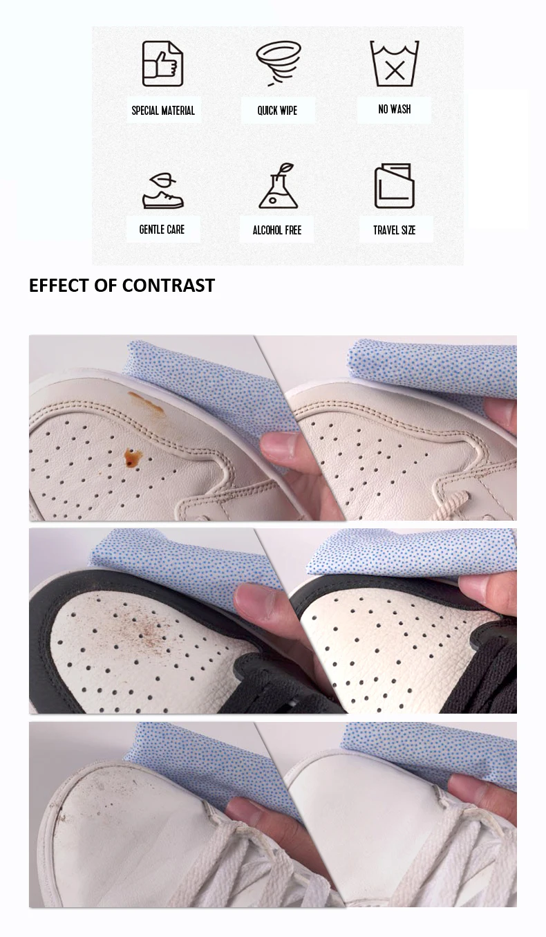 New Arrival Wet Wipes Custom Disposable White Sneaker Cleaner Leather ...