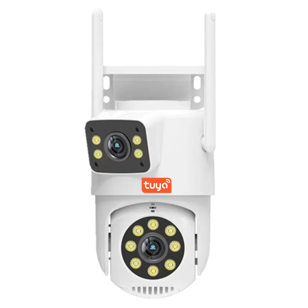 Tuya 6mp Wireless Dual Lens PTZ CCTV Camera Wifi Dual Lens Camera Security  Ball Machine Linkage Tracking Wifi Network Camera Ip