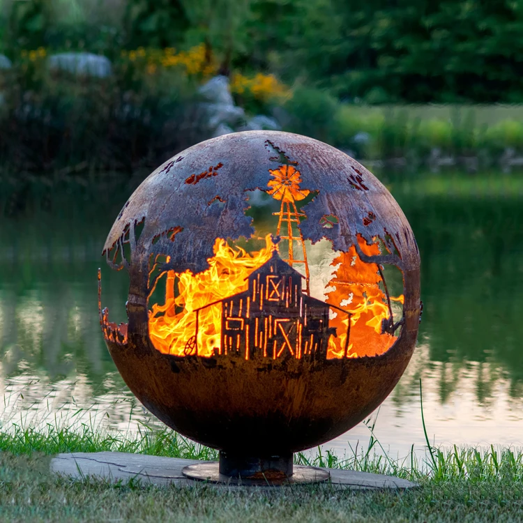 Jh-mech Smokeless Fire Sphere Furniture - Steel Fire Globe