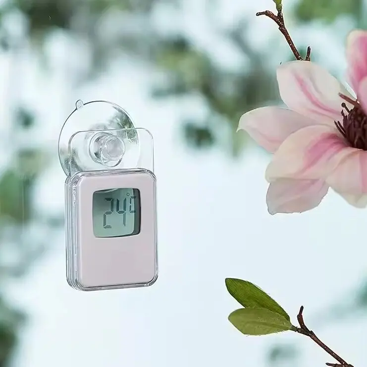 New Style Beautiful Mini Reptile Digital LCD Thermometer Hygrometer With Suction Cup on Window for Pet Feeding Box